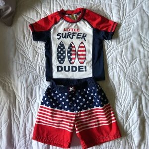 Rash guard and swim trunks 12 months